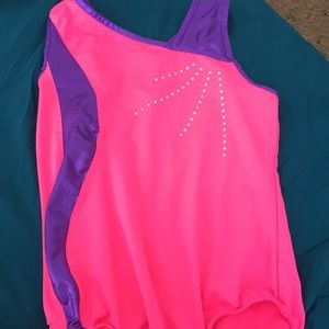 Hot Pink and Purple Gymnastics Leotard